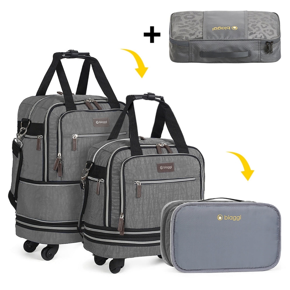 Biaggi Women's Gray Travel Bag Set